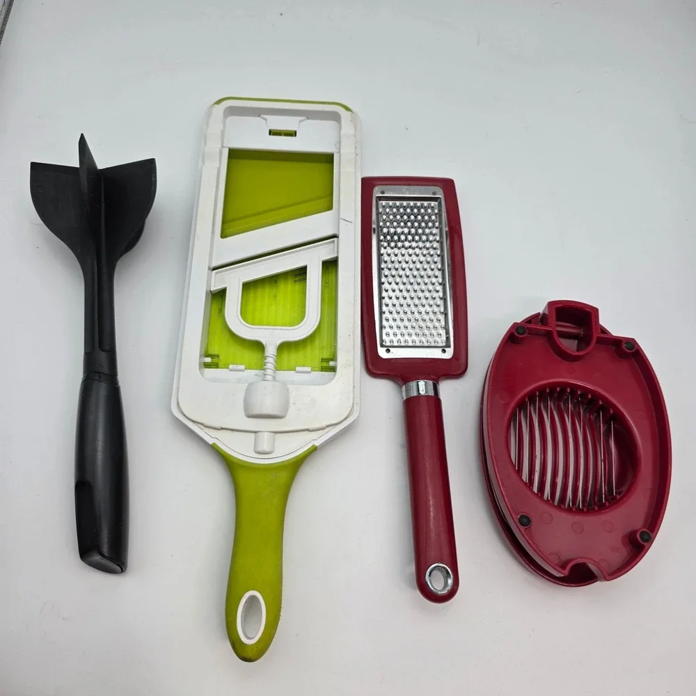 KitchenAid Egg Slicer Grater Mandoline Vegetable Slicer Meat Masher Bundle 4pc